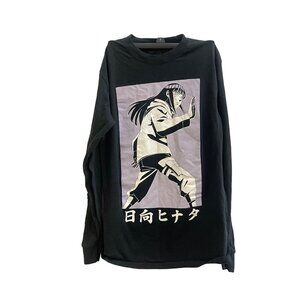 Naruto Shippuden Hinata Ripple Junction Long Sleeve Black Graphic T-Shirt